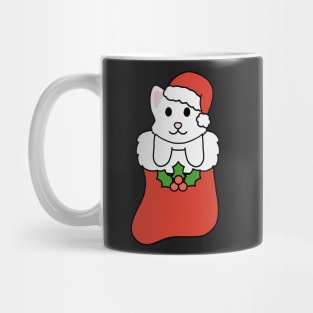 Christmas White Cat Stocking Mug